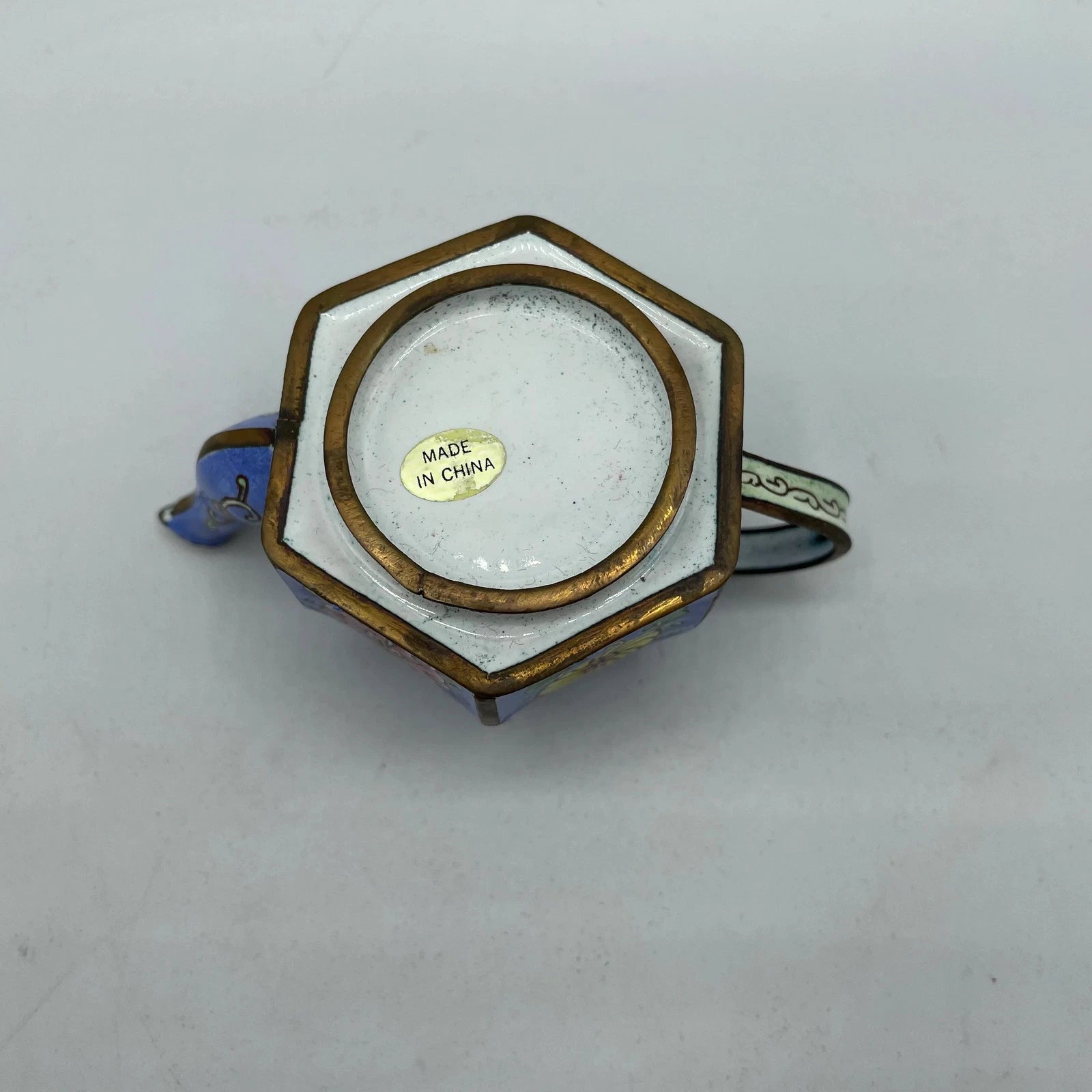 Collectible Enamel Teapot with Wood Box, Amanda Smith Gifts