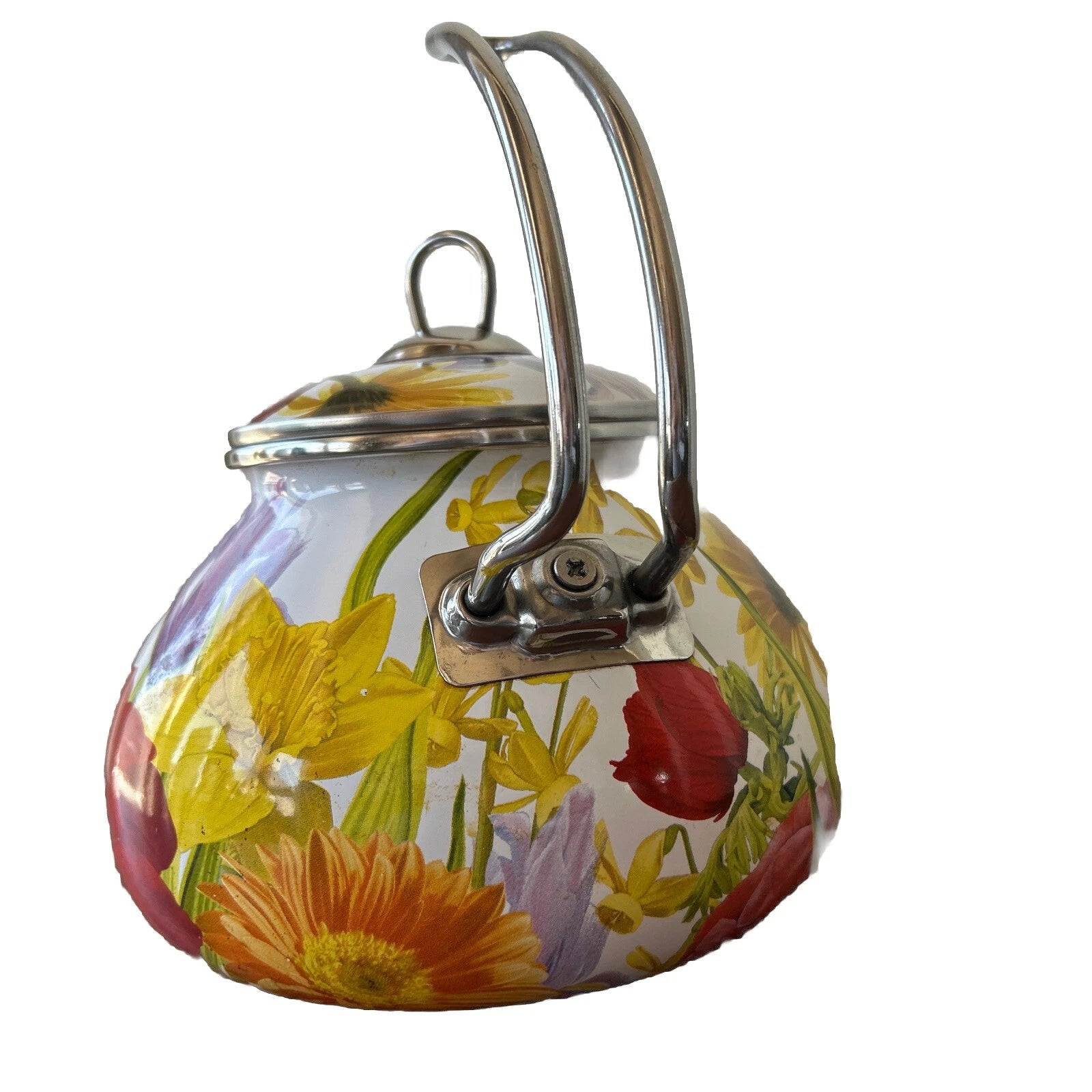 The Pioneer Woman Flower Garden Tea Kettle 2.3 Qt Retired Pattern Enameled Steel