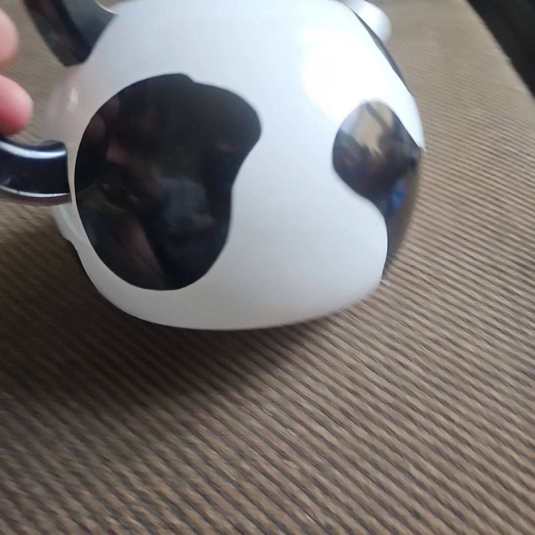 Vintage Cow Copco Teapot  10x9.5" Aluminum Lidded Holstein Head.