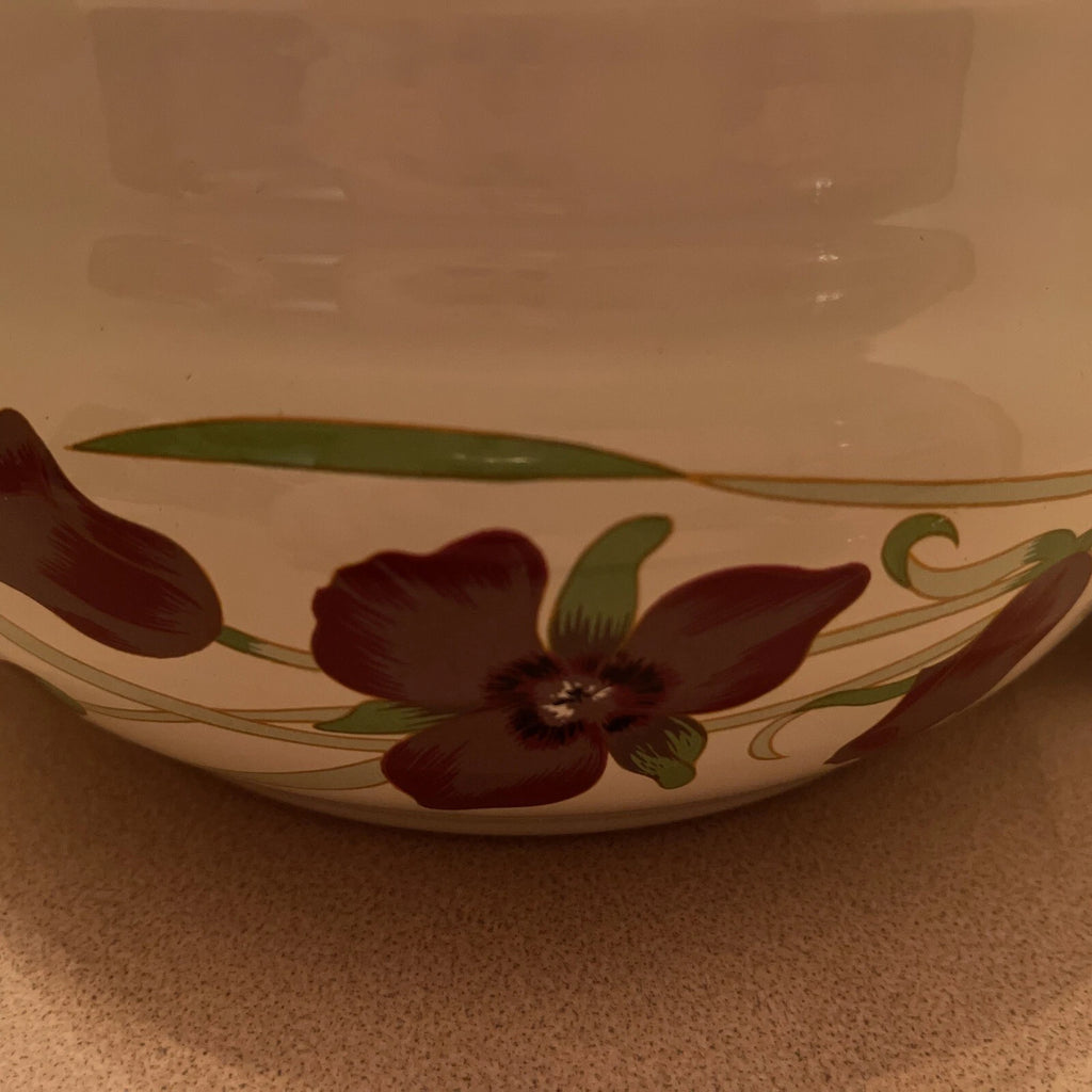 NIB Vntg  Gailstyn-Sutton Jardine Moriposa Iris Porcelain Enamel Tea Kettle 2qt