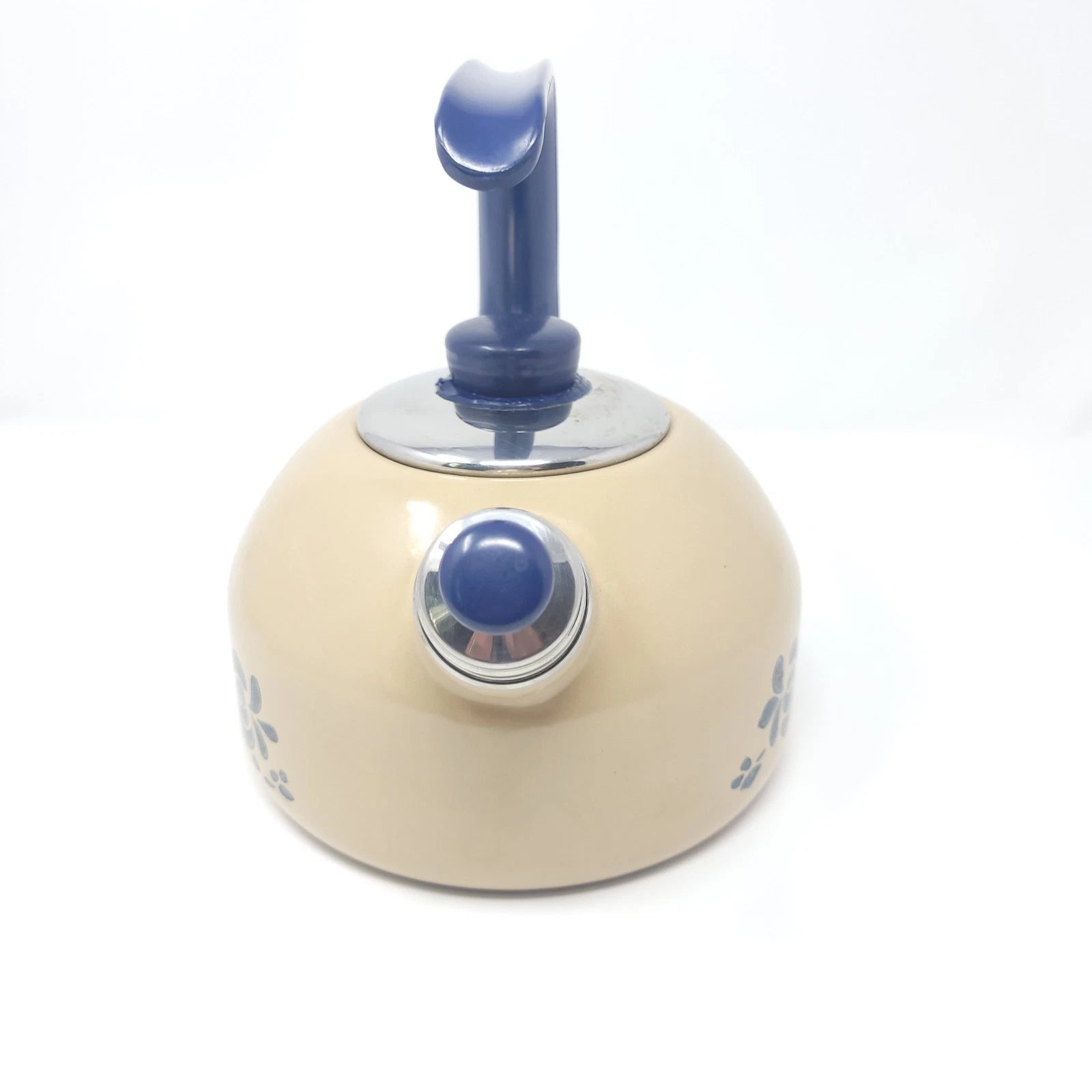 Pfaltzgraff Yorktowne Enamel on Metal L Handle Round Tea Kettle