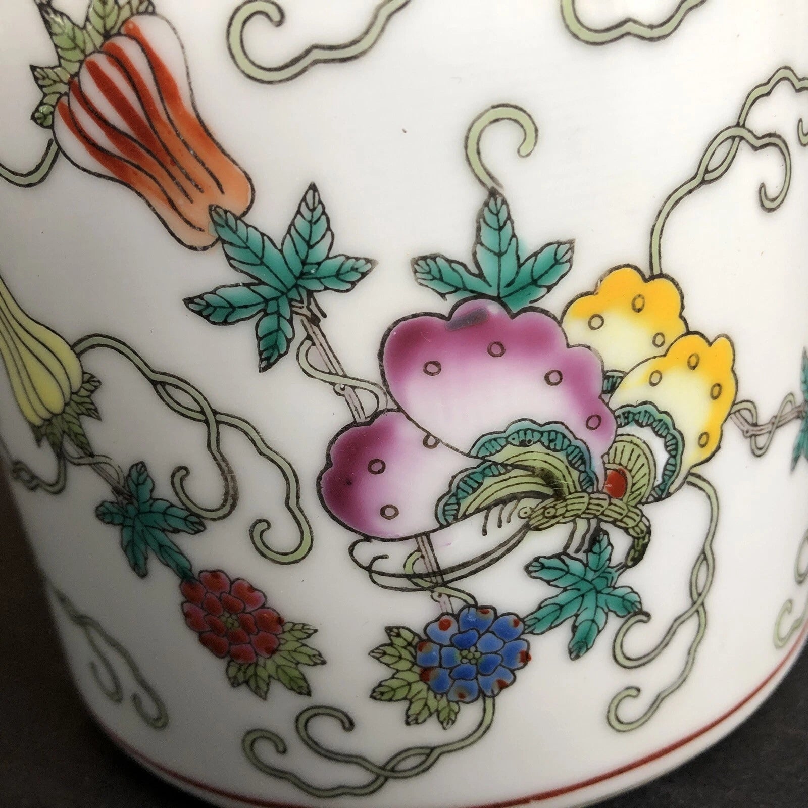 Chinoiserie ~ LOVELY TEAPOT FROM CHINA WITH OVERALL ENAMELED DESIGN ~Exc.