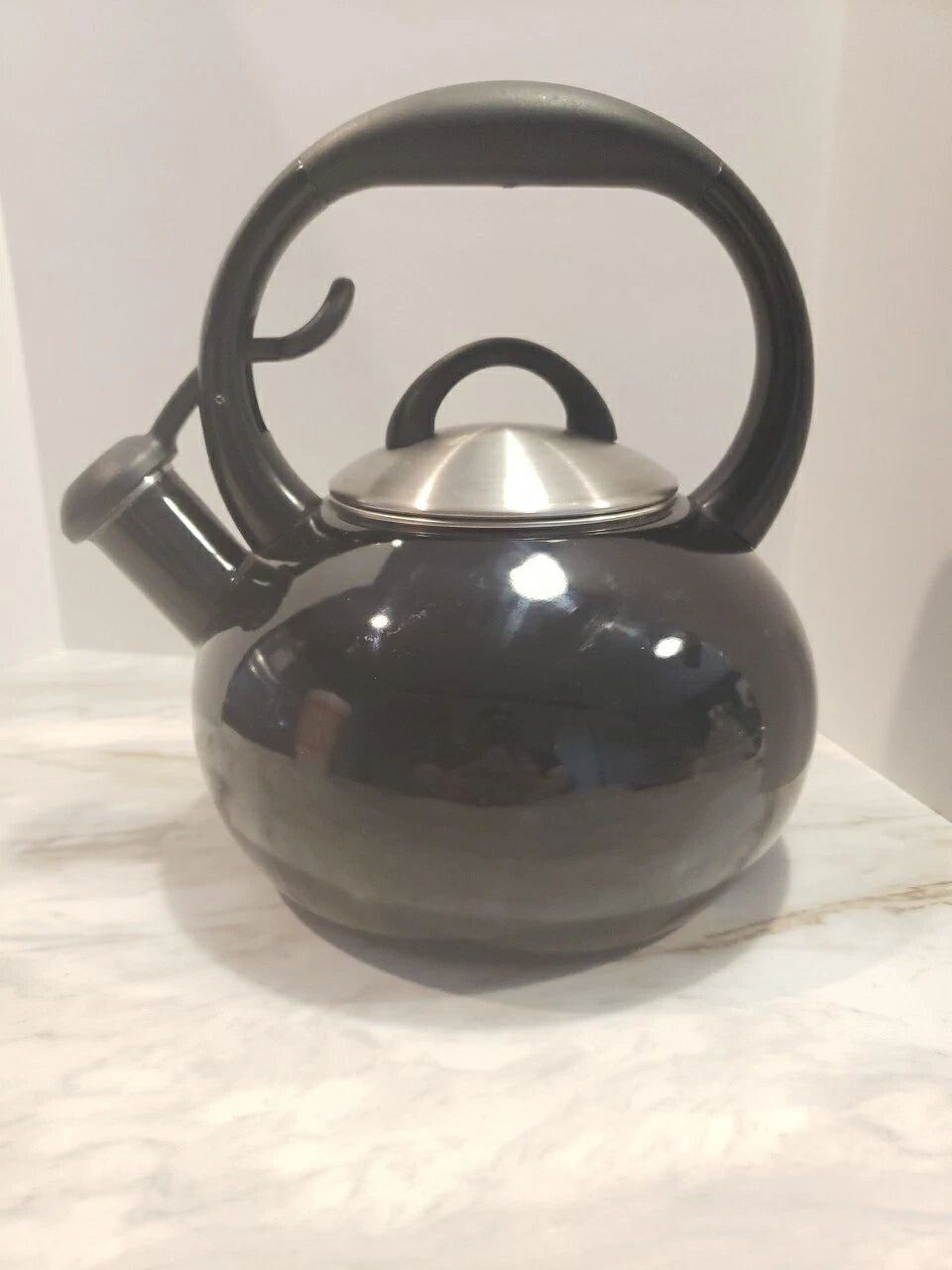 Vintage Enamel And Stainless Steel Whistling Tea Pot Kettle Made In  Thailand