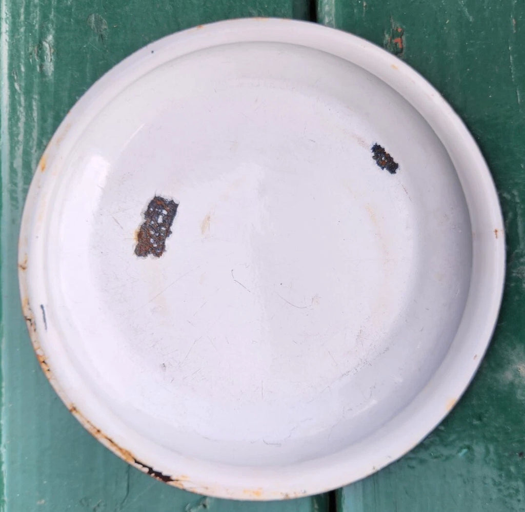 Vintage White Enamelware Kettle, Coffee Pot w/Glass Top w/lids & Flowery Bowl