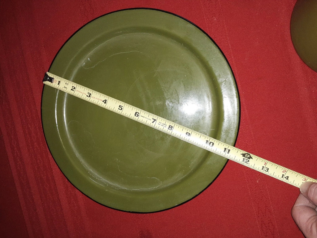 Vintage Enamel Teapot & Tray Japan