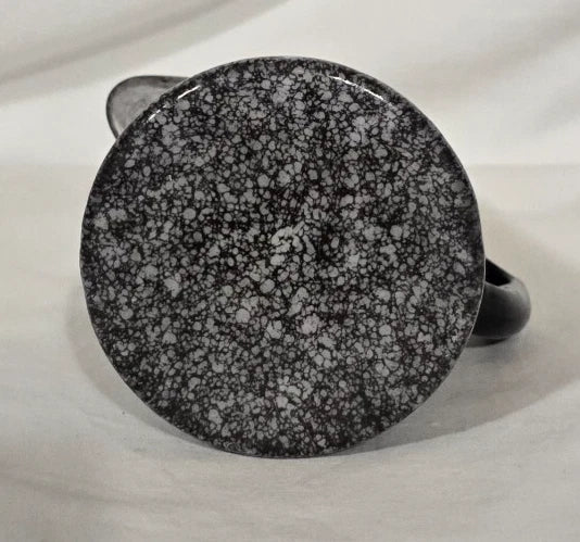 Enameled Ware Gray Brown Relish Pattern Coffee Pot 6" x 4" x 7"