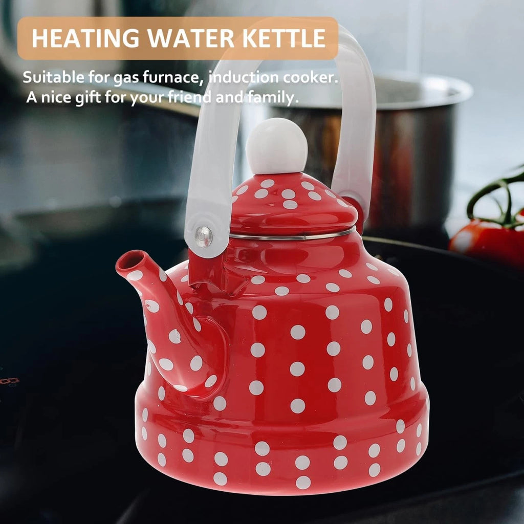 Vintage Tea Kettle 1.1 L Enamel Tea Kettle with Handle, Stove Top Water Kettl...