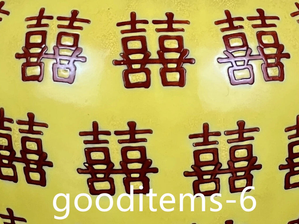 6.6"China Porcelain Qing Qianlong Enamel Color Double Happiness Pattern Tea Can