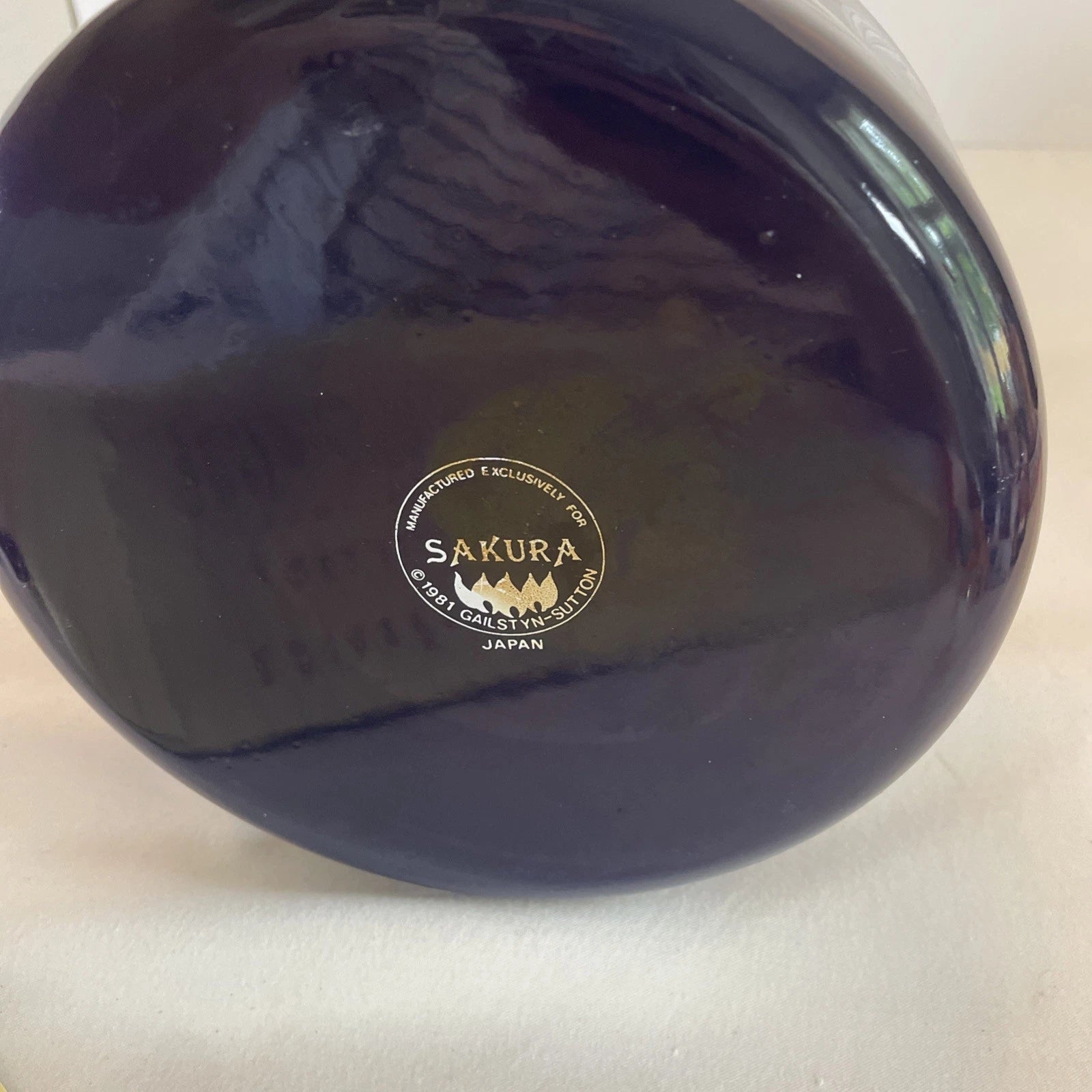 Sakura Enamel Tea Kettle Cherry Blossoms 1981 GAILSTYN-SUTTON JAPAN Vintage