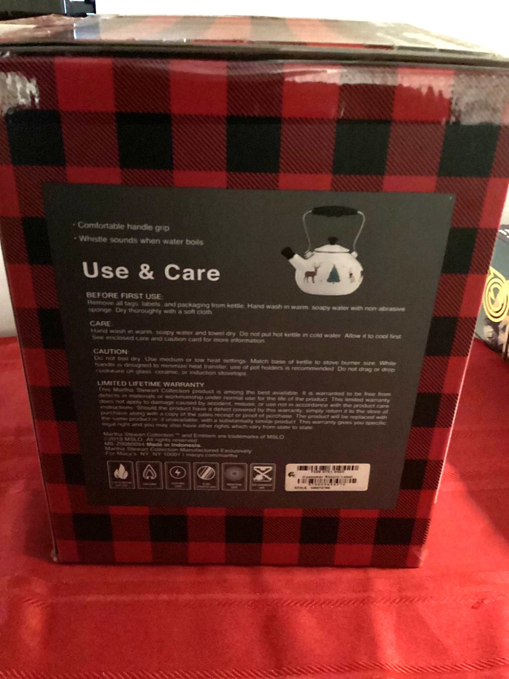 Martha Stewart Tea-kettle The Holiday Collection Enamel On Steel 2 Quart Pot New