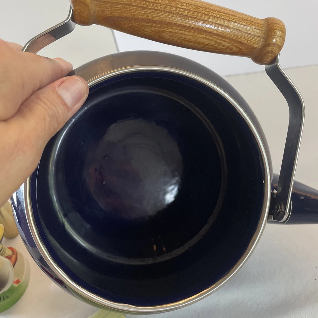 Sakura Enamel Tea Kettle Cherry Blossoms 1981 GAILSTYN-SUTTON JAPAN Vintage