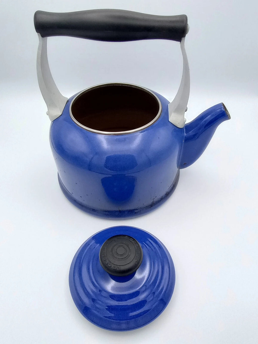 Le Creuset Enamel-on-Steel Brittany Tea Kettle - USED - Blue - No whistle