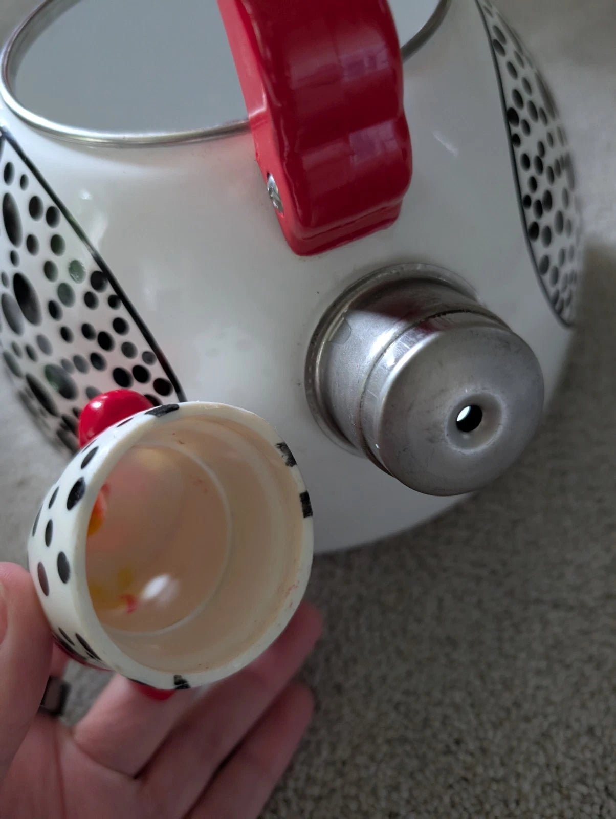 Edgar Watkins Good Morning Rooster Chicken Hen Tea Kettle Enameled Metal Teapot