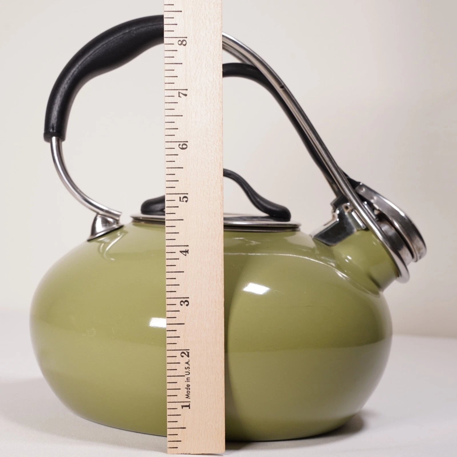 Chantal 2qt Tea Kettle Avocado Green Enamel On Steel MCM Vintage Style READ