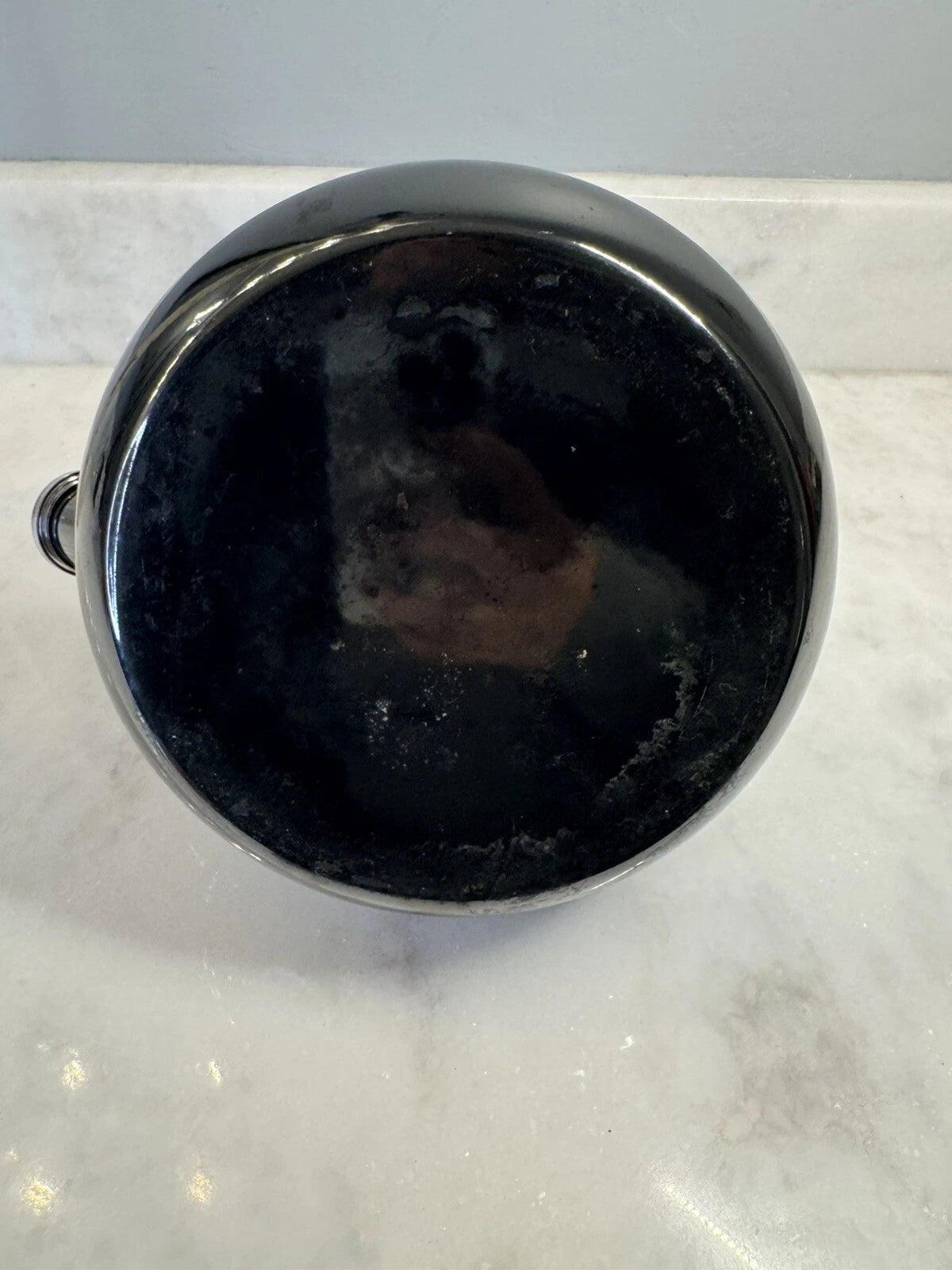 Chantal Whistling Tea Kettle Teapot Enamel Black Onyx With Black Handle