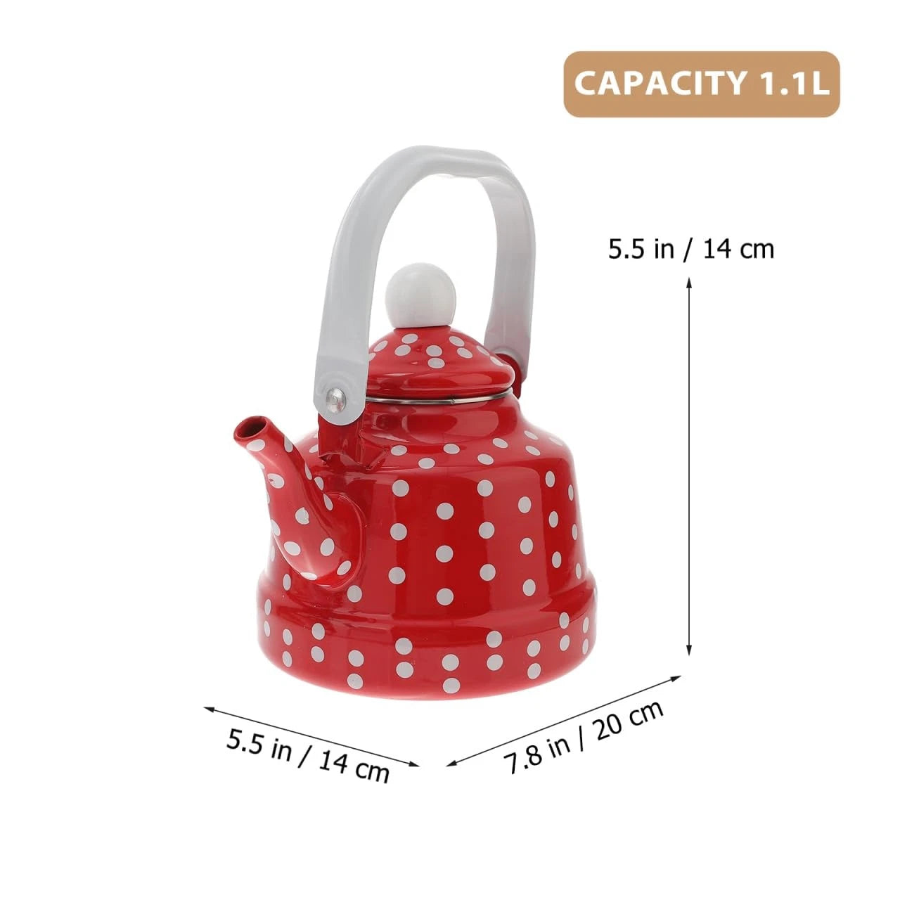 Vintage Tea Kettle 1.1 L Enamel Tea Kettle with Handle, Stove Top Water Kettl...