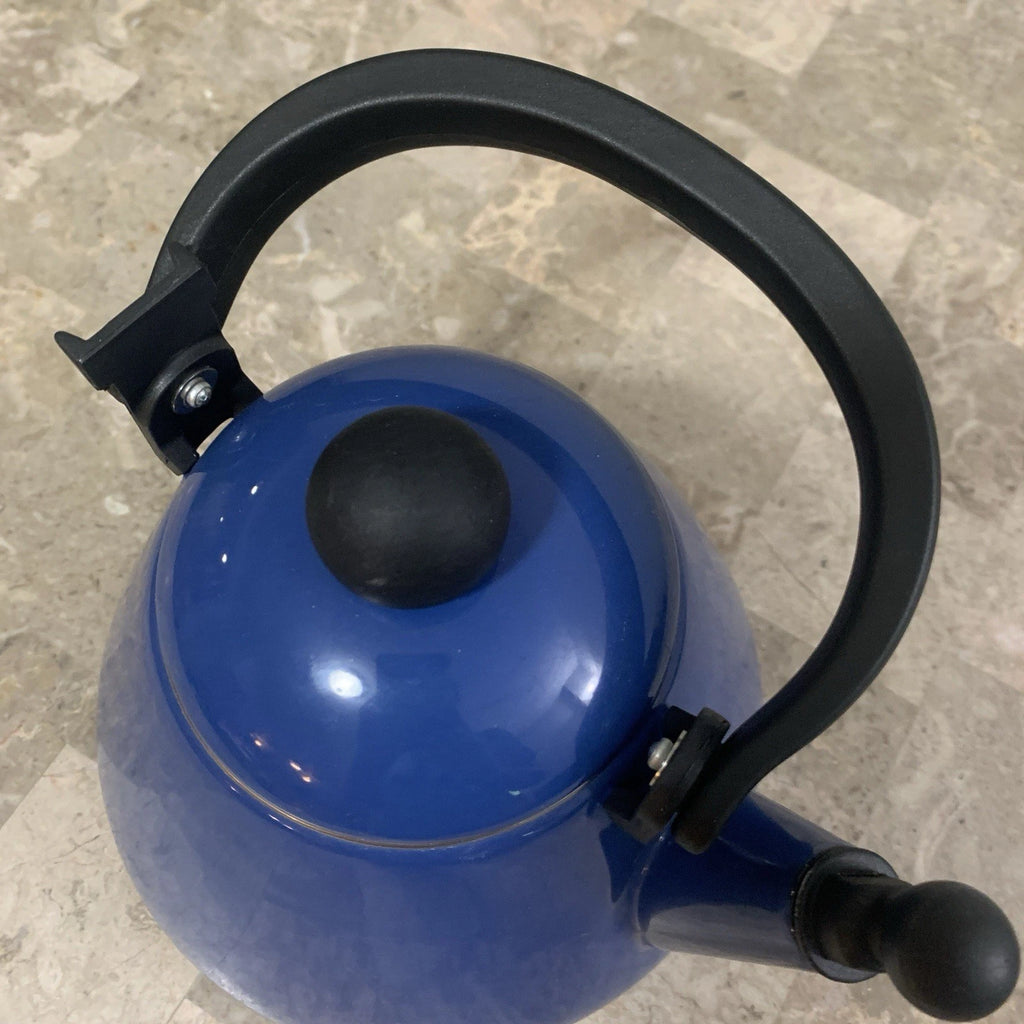 Le Creuset Whistling Tea Pot Kettle 1.6 L Liter 1.7 Qt Quart Blue Enamel Teapot!