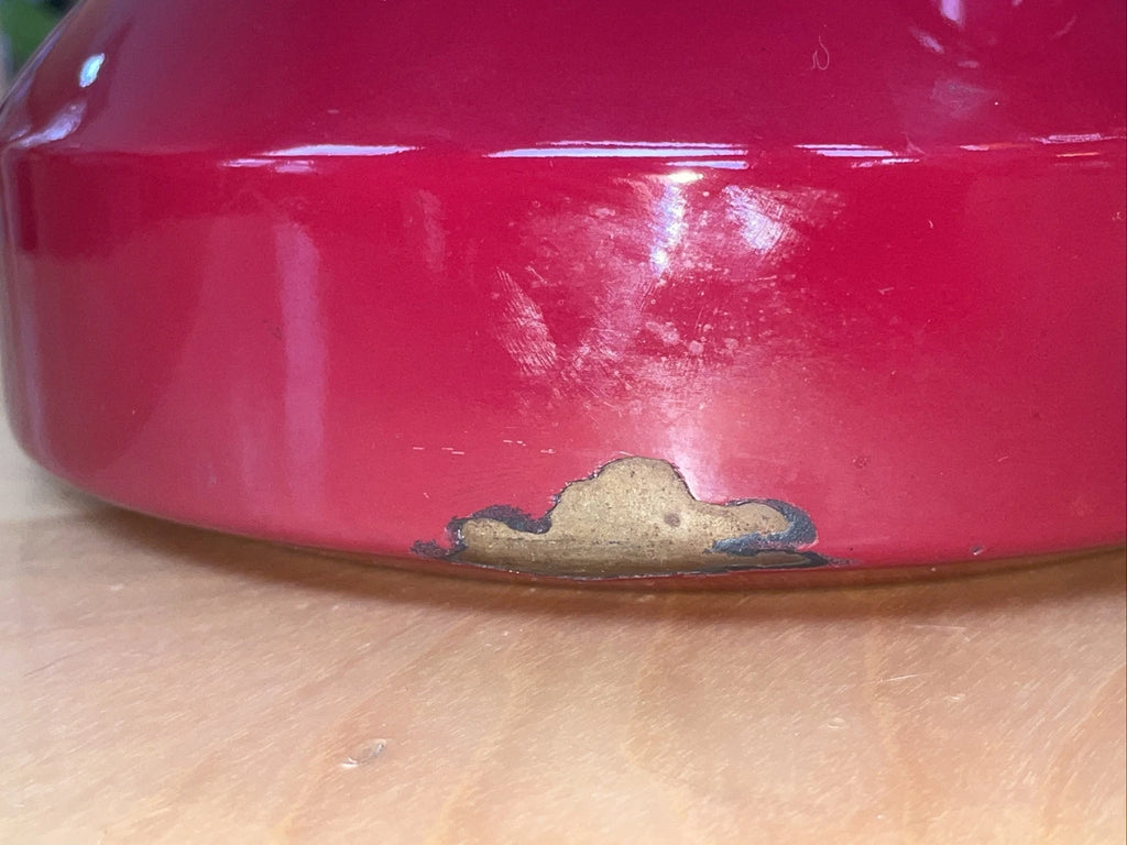 Vintage COPCO Red Enamel Teapot Tea Kettle Whistling MCM Mid Century Thailand