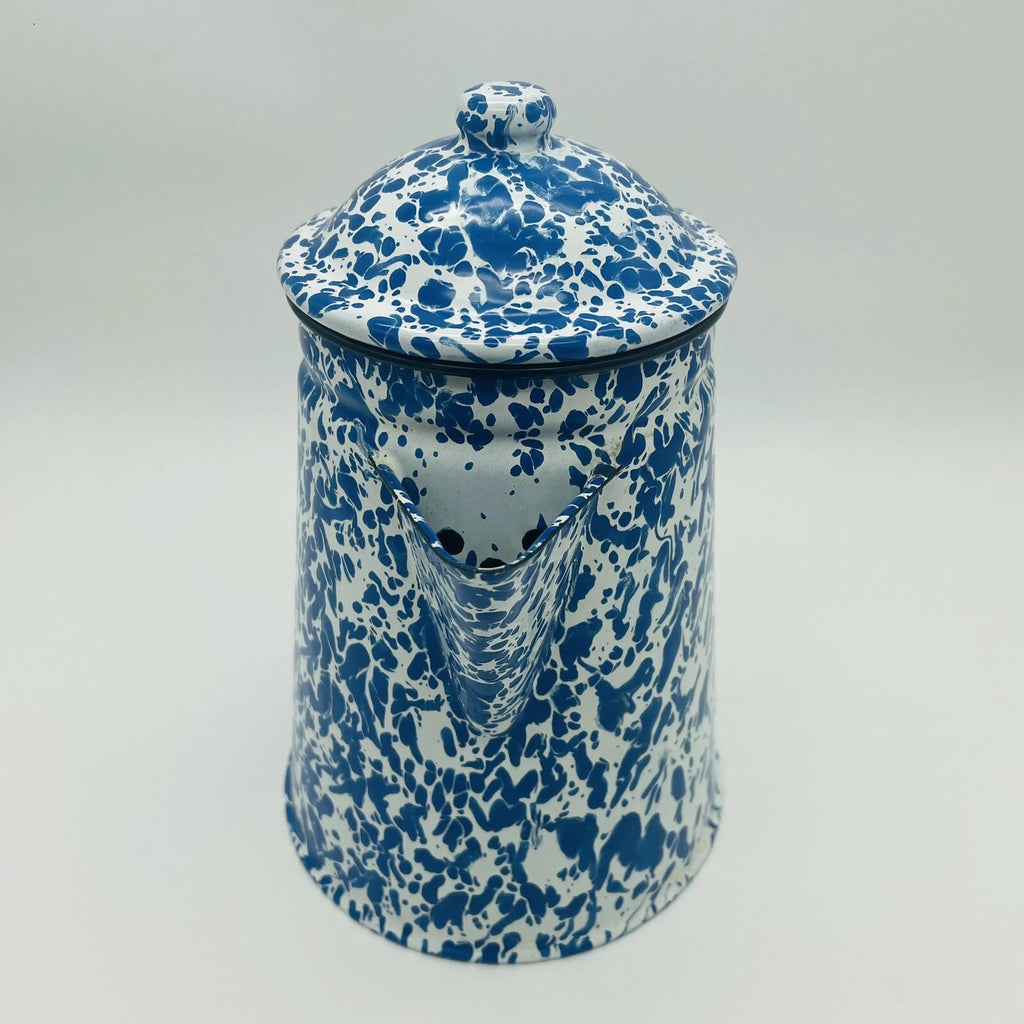 CGS International Inc. Fine Enamelware Blue white 8.5in Tea Pot 1986