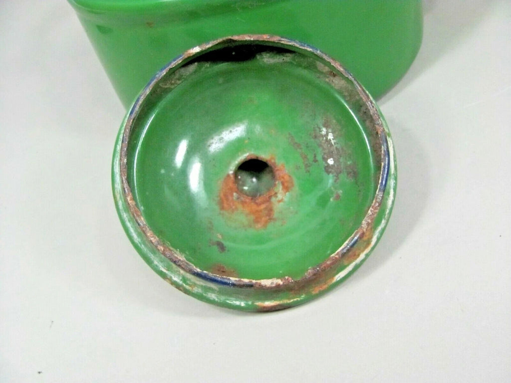 Decorative TEA POT Primitive Rustic Farmhouse Decor Green Enamel