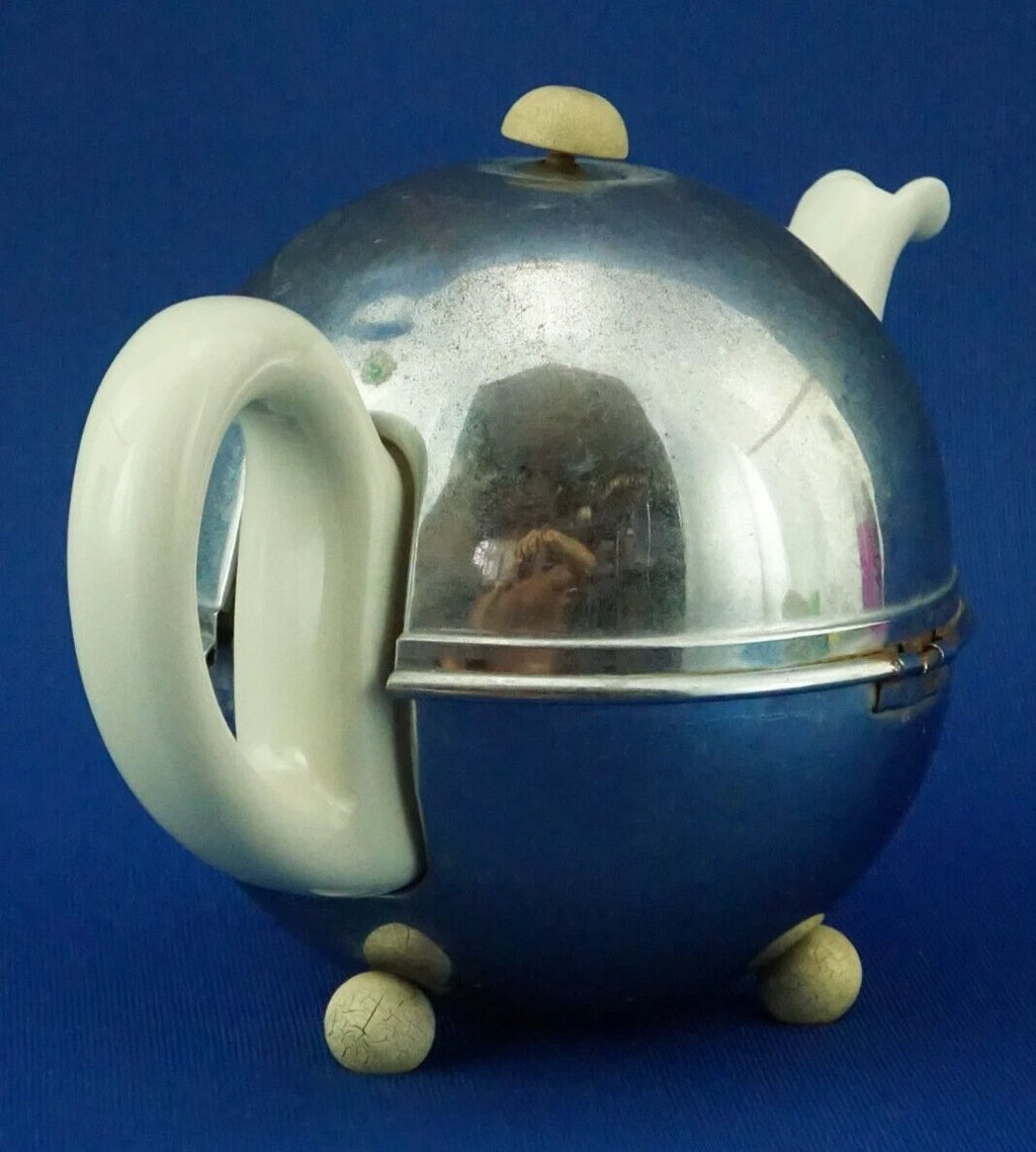 BAUSCHER WEIDEN Thermal teapot 1900 porcelain metal Germany Decò XX