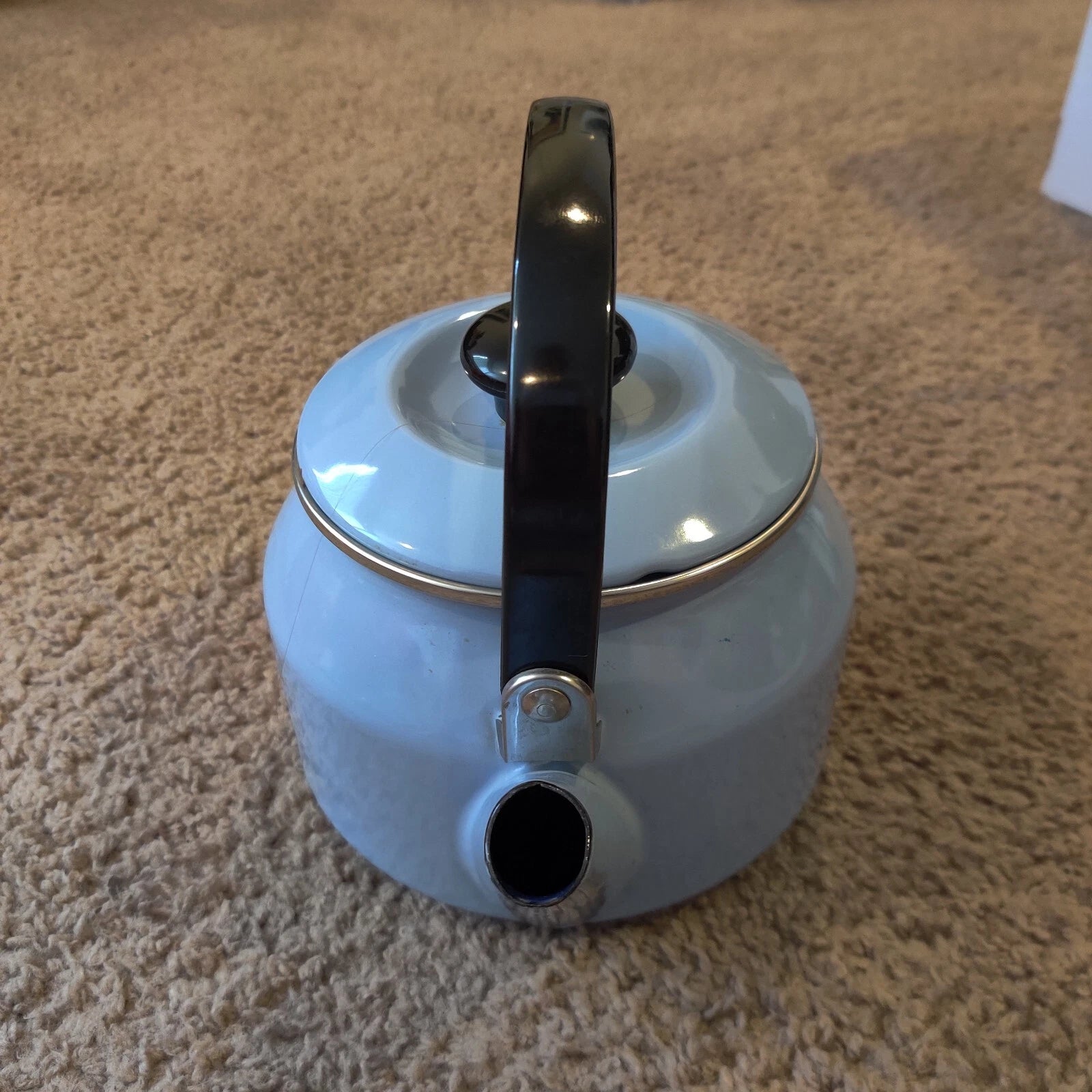 Vintage Siam Fujiware Light Blue Enamel Two Quart Kettle