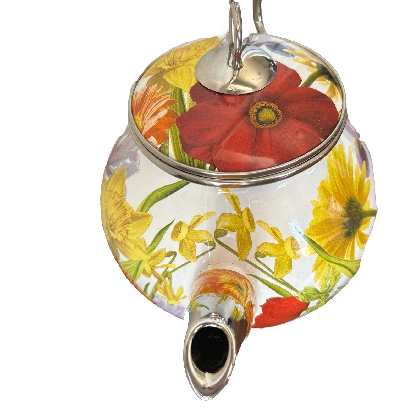 The Pioneer Woman Flower Garden Tea Kettle 2.3 Qt Retired Pattern Enameled Steel