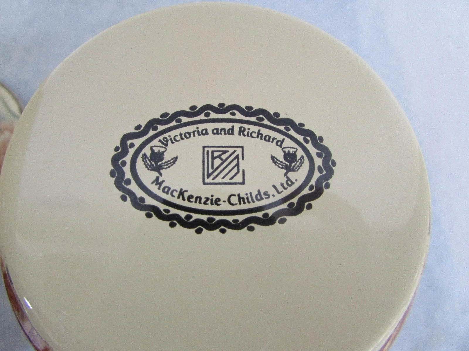 MacKenzie Childs Stacked Camp Yellow Roses Enamel Teapot Cream & Sugar 1995