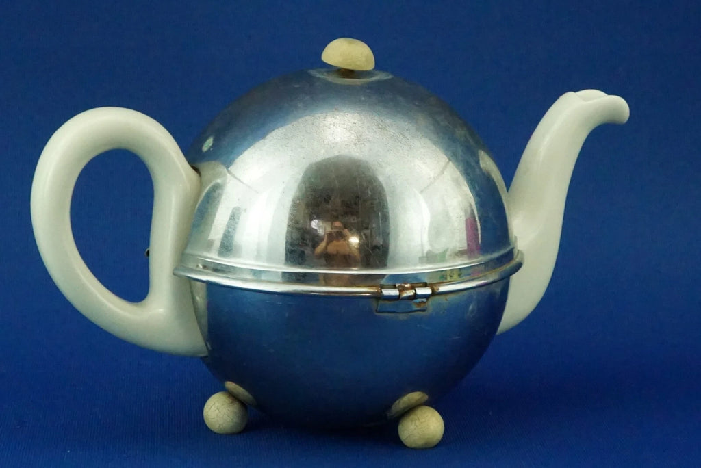 BAUSCHER WEIDEN Thermal teapot 1900 porcelain metal Germany Decò XX