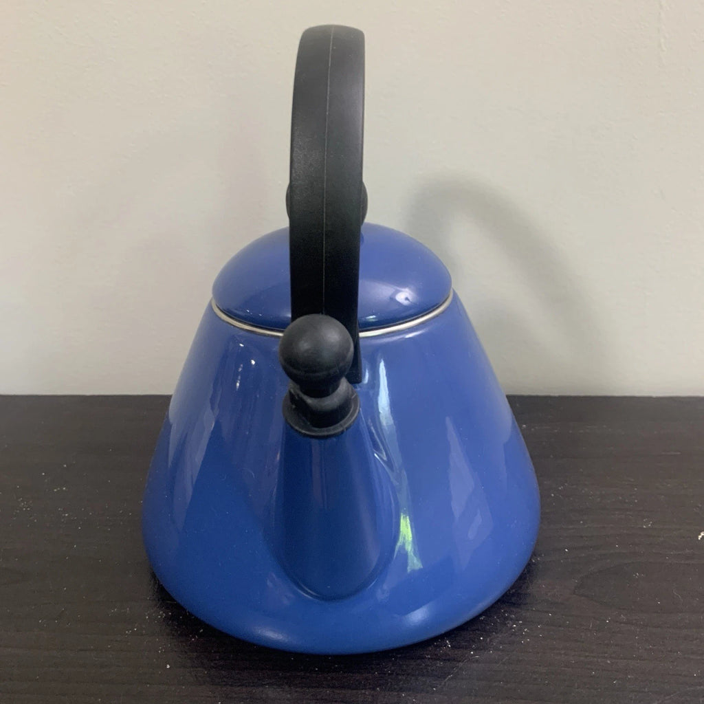 Le Creuset Whistling Tea Pot Kettle 1.6 L Liter 1.7 Qt Quart Blue Enamel Teapot!