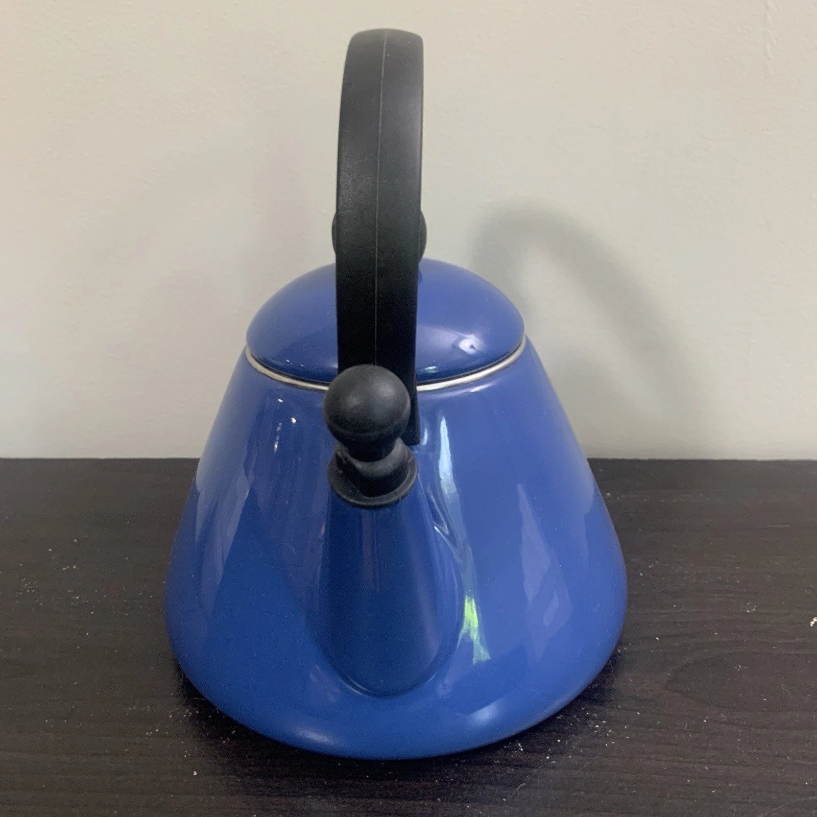 Le Creuset Whistling Tea Pot Kettle 1.6 L Liter 1.7 Qt Quart Blue Enamel Teapot!