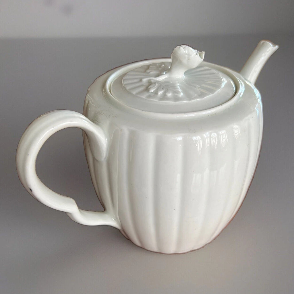 Antique Early Worcester Blanc De Chine Teapot, C 1760