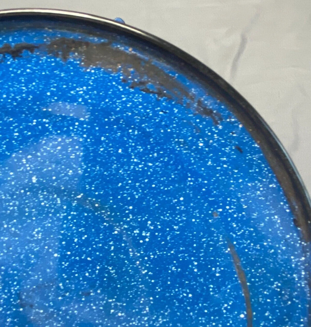 Vintage Cinsa Enamelware Blue Speckled Teapot Camping Country Kitchen Farm House