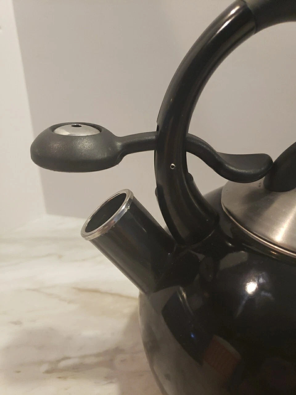 Vintage Enamel And Stainless Steel Whistling Tea Pot Kettle Made In  Thailand