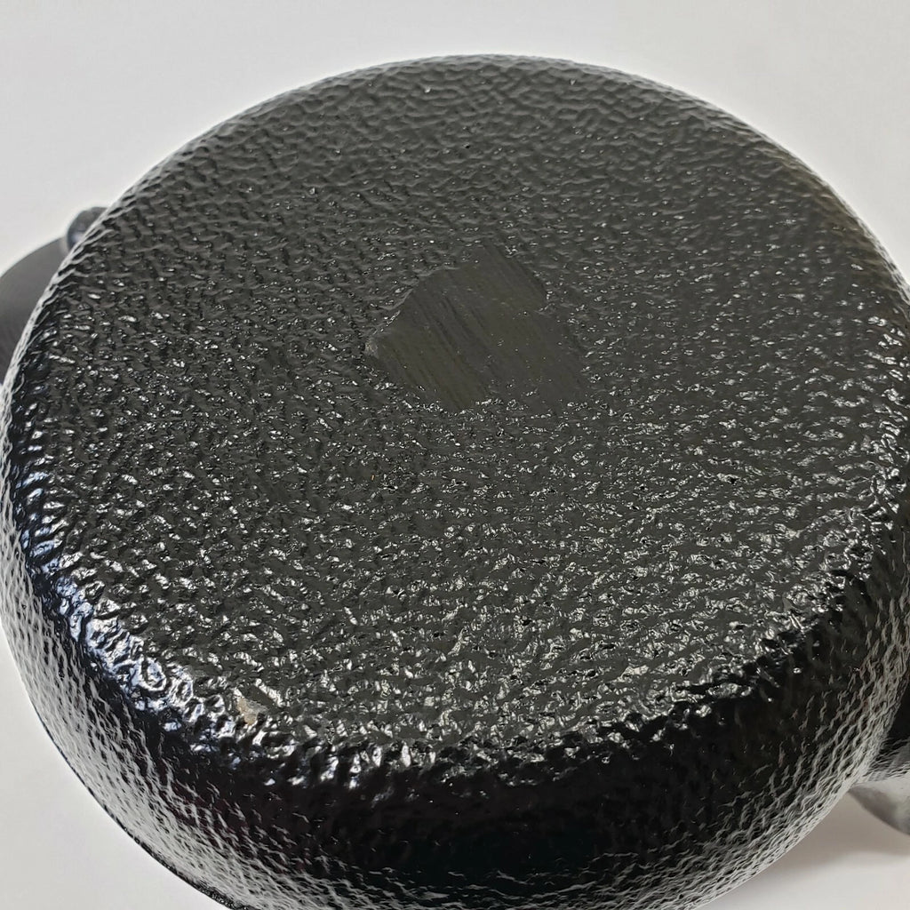 Cast Iron Black Ribbed Tea Pot Teapot Tea Kettle Enamel with Lid and Handle