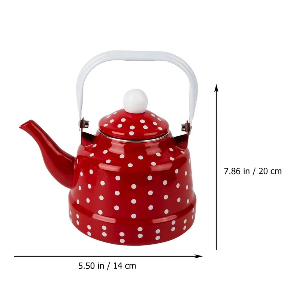 Stovetop Pour-Over Coffee and Tea Kettle 1.1 Quart Enamel Tea Kettle Stovetop...