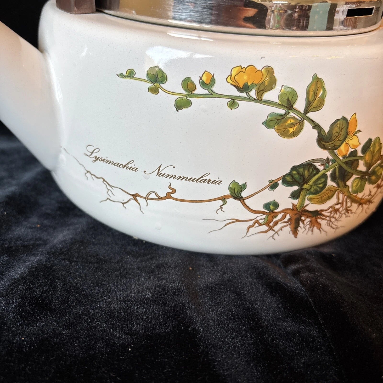 Vintage Villeroy & Boch Botanical Metal Teapot Kettle West Germany