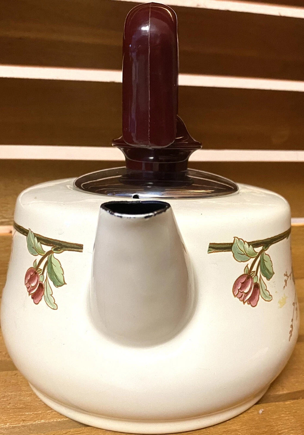 ASTA Flower Enamel Teapot Kettle Floral Enamel