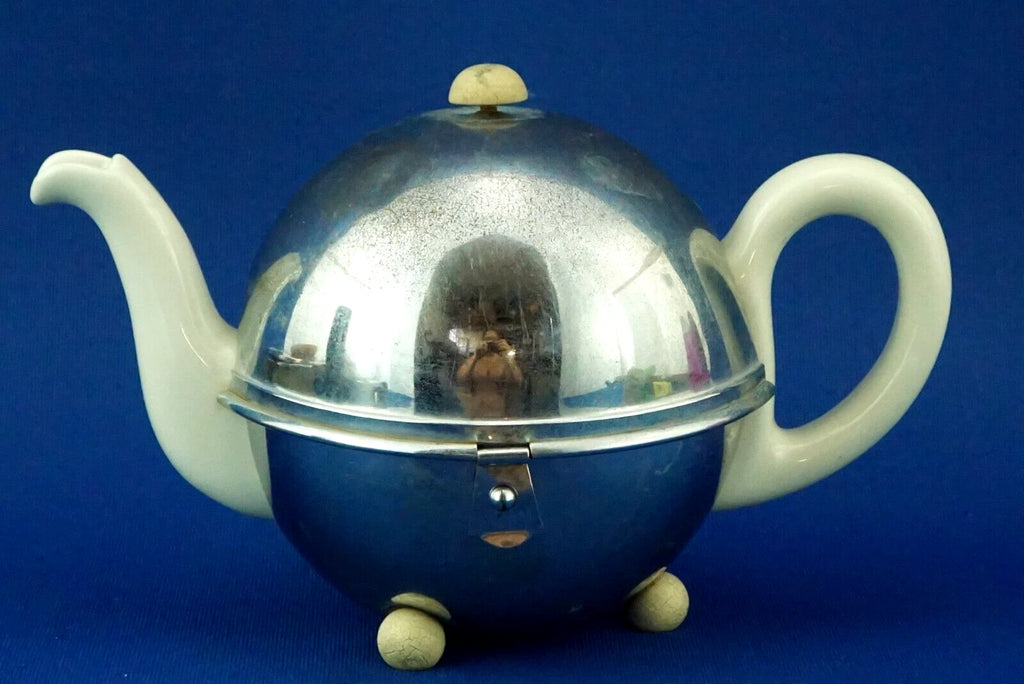 BAUSCHER WEIDEN Thermal teapot 1900 porcelain metal Germany Decò XX