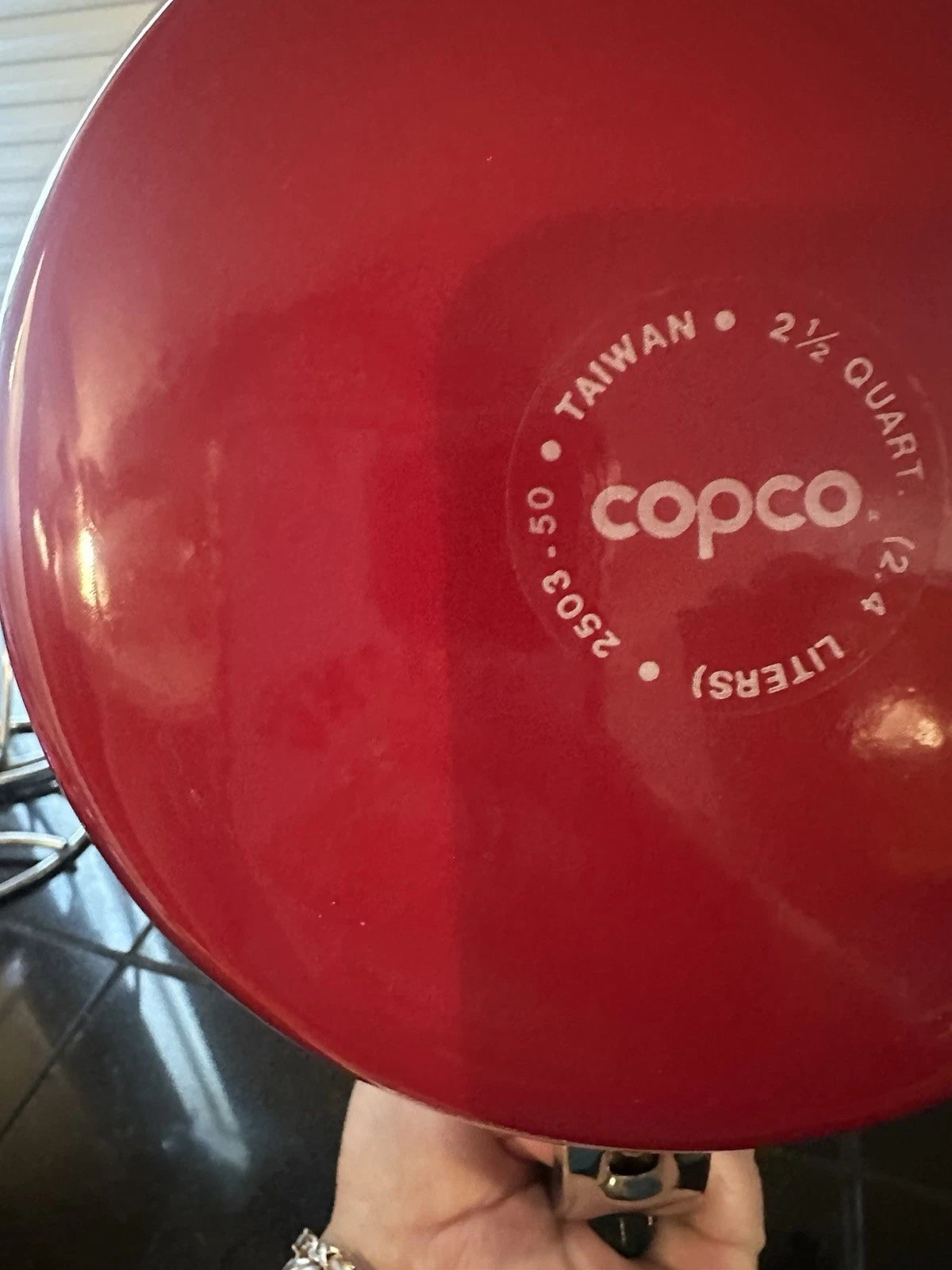 Vintage Coppola Apple Tea Kettle Enamel Metal Teapot.