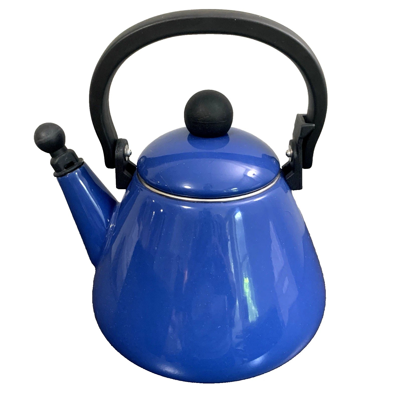 Le Creuset Whistling Tea Pot Kettle 1.6 L Liter 1.7 Qt Quart Blue Enamel Teapot!