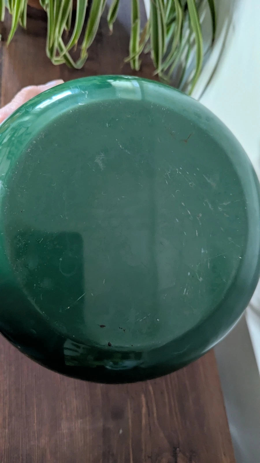 Vintage Retro Hunter Green Enamel Tea Kettle with Black Plastic Handle Nice