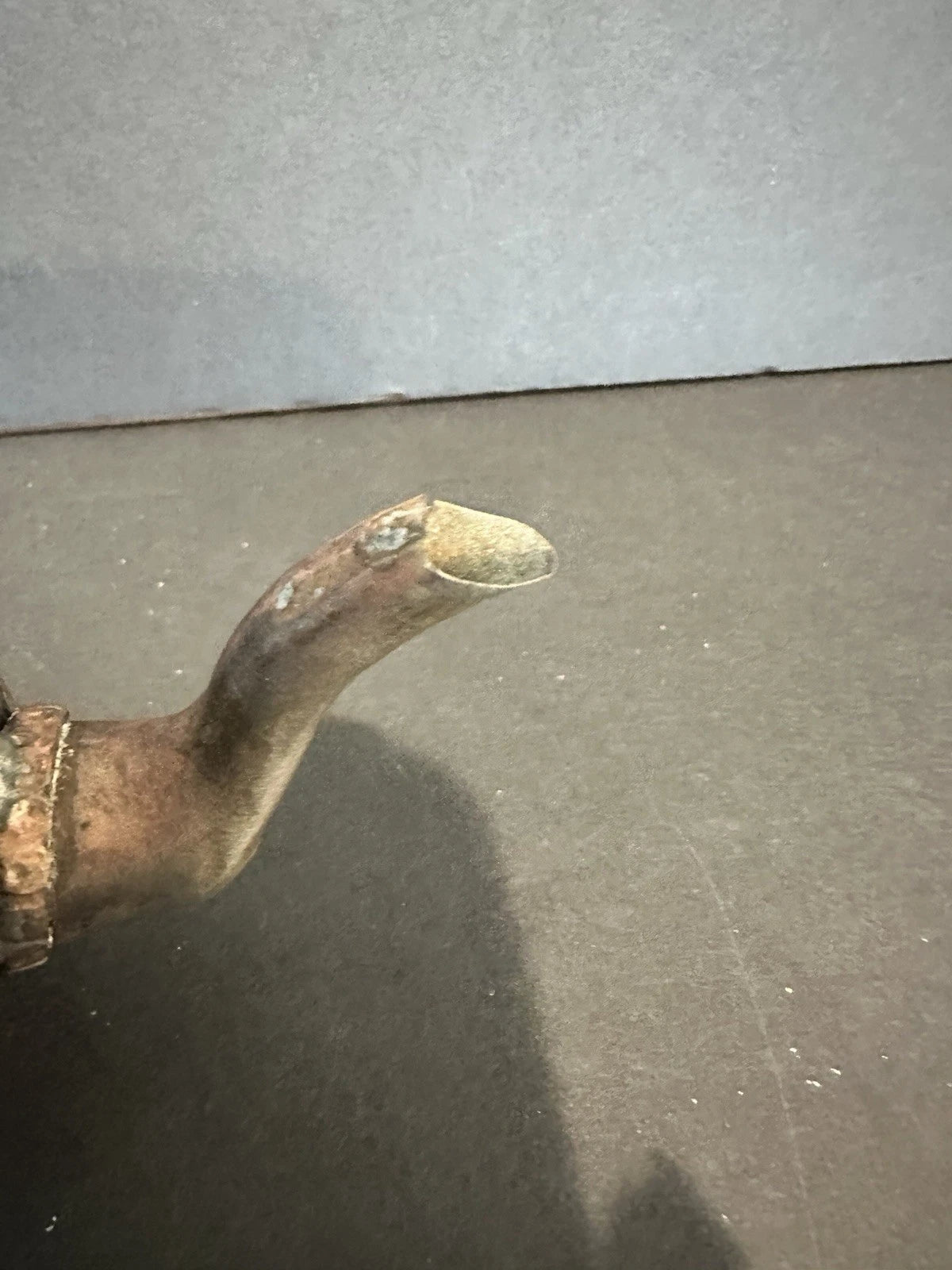 Moroccan Teapot Burnt Orange Ceramic Pottery Brass Accents Small Vintage