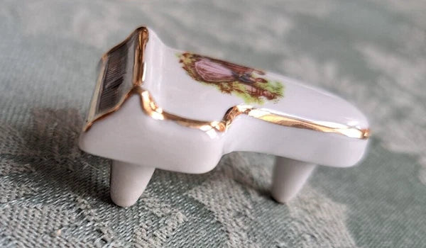 VTG Limoges France Lot Miniature Teapot Courting Couple Porcelain Piano, Basket