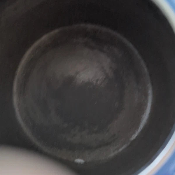 LE CREUSET Whistling Tea Kettle TESTED 1.25Q Indigo Blue Enamel Slight Flaws