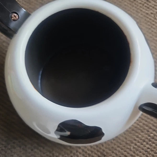 Vintage Cow Copco Teapot  10x9.5" Aluminum Lidded Holstein Head.