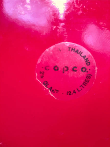 Vintage COPCO Red Enamel Teapot Tea Kettle Whistling MCM Mid Century Thailand