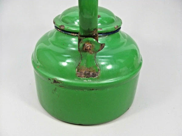 Decorative TEA POT Primitive Rustic Farmhouse Decor Green Enamel