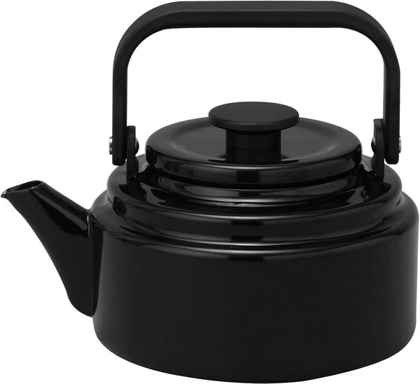 Noda Horo Japanese Enamel Kettle 68oz 2.0L AM-20K Black Made in JP