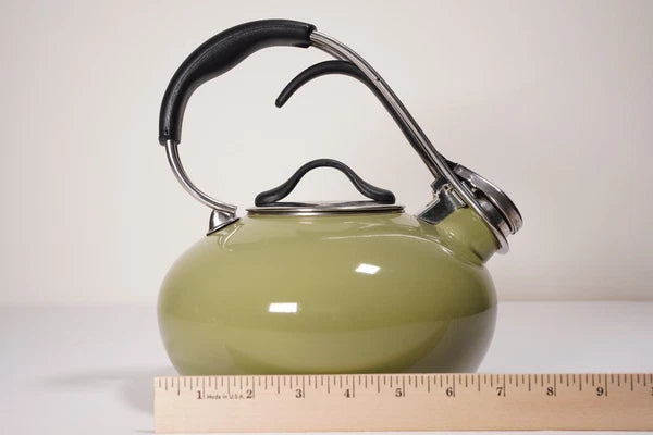 Chantal 2qt Tea Kettle Avocado Green Enamel On Steel MCM Vintage Style READ